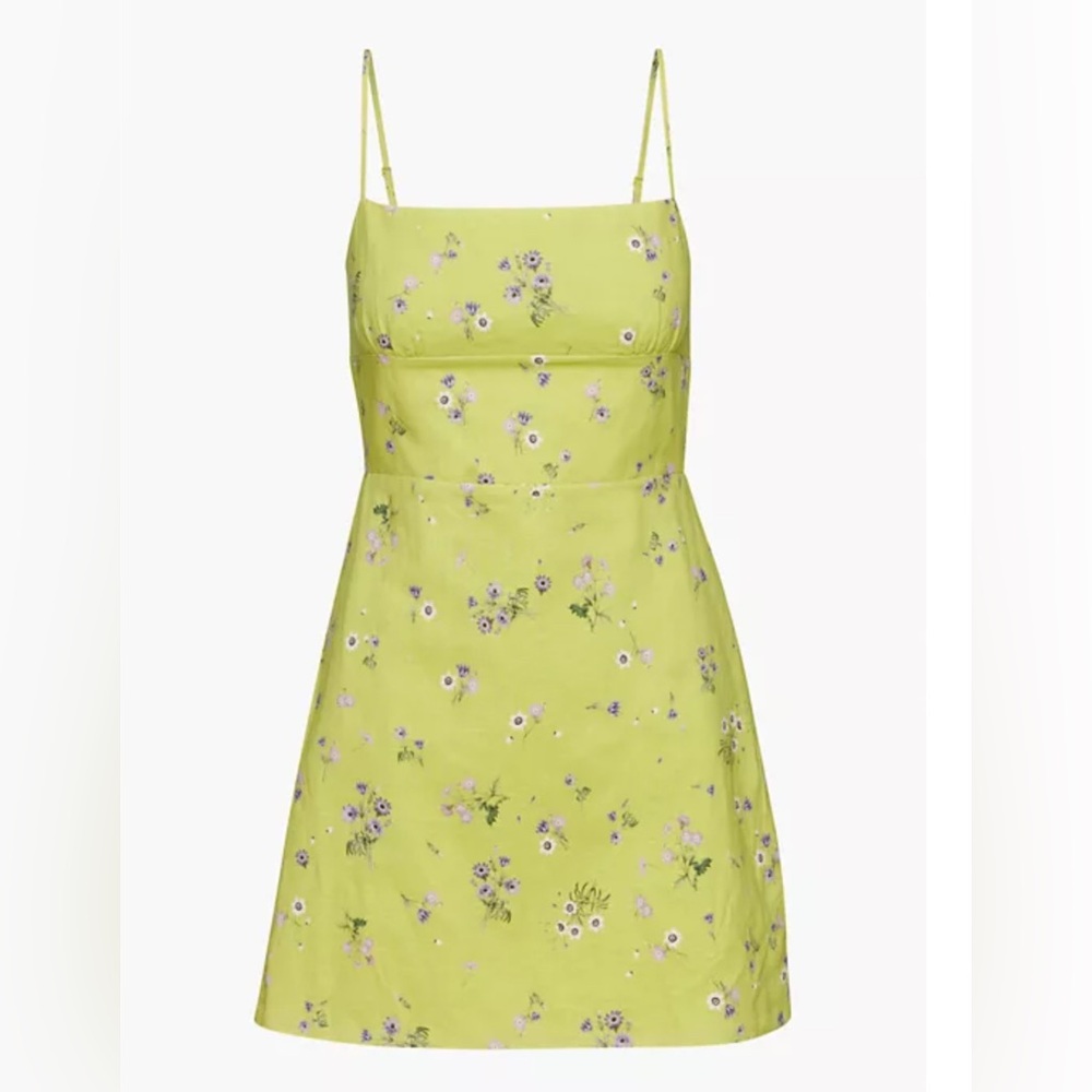 Floral Green Spaghetti Strap Dress